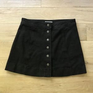 Madewell black, denim 6-button mini skirt
